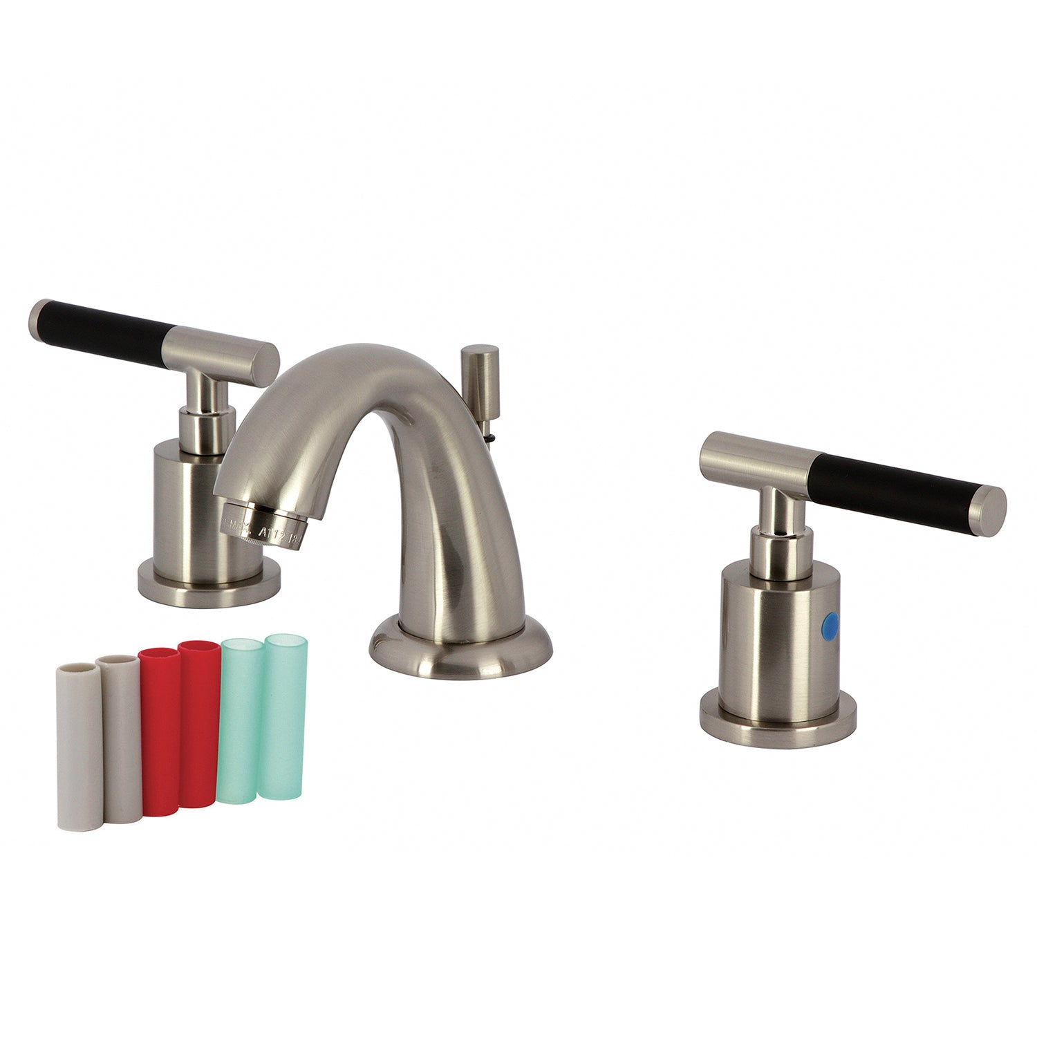 Kingston Tulare KB8918CKL - Kaiser Two-Handle 3-Hole Deck Mount Widespread Bathroom Faucet with Pop-Up Drain, Brushed Nickel — image 1